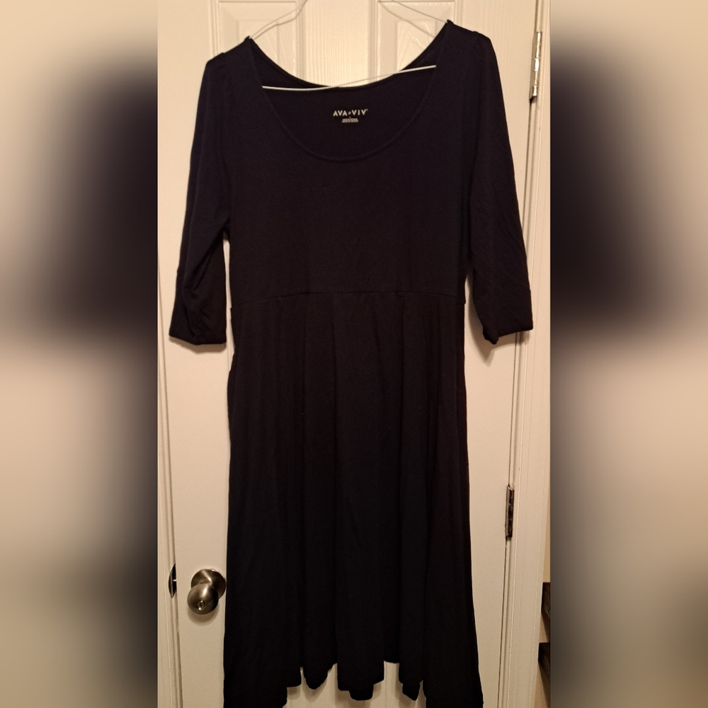 Ava & Viv Fit and Flare Comfy Dress with Pockets